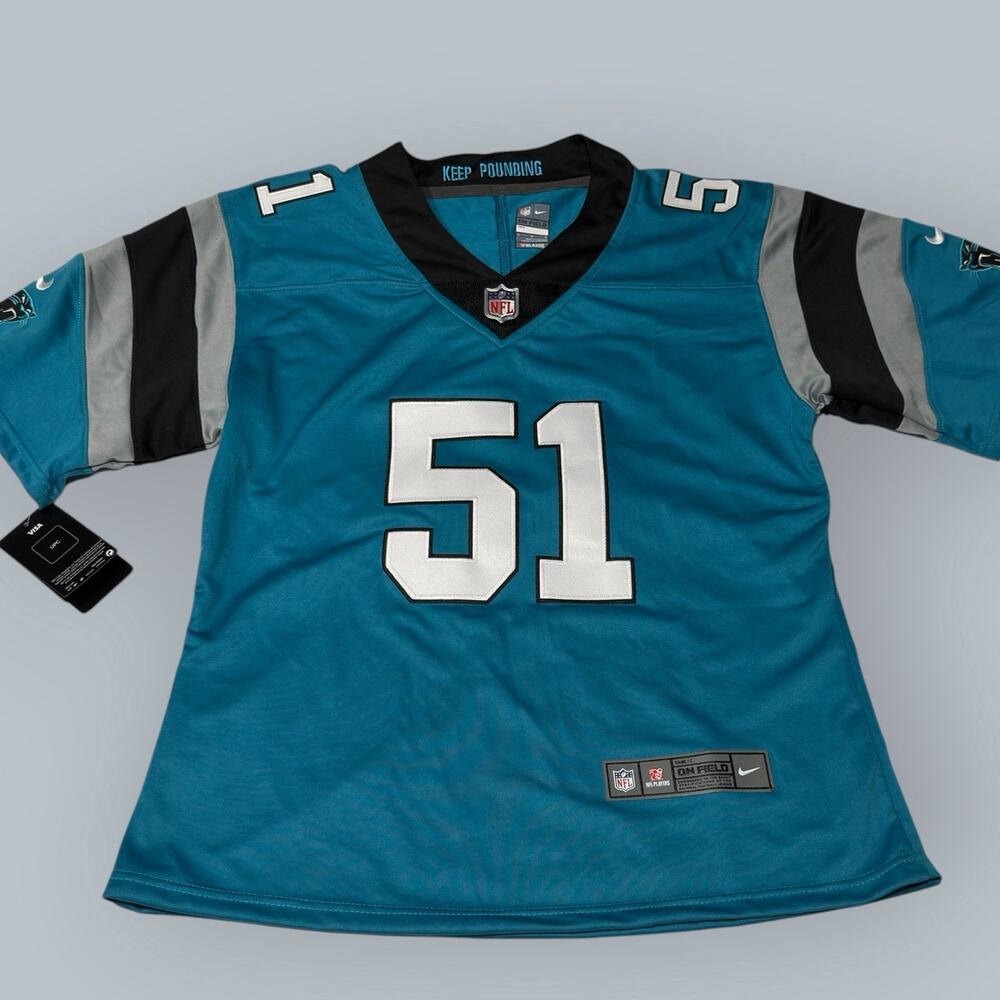 Nike Carolina Panthers Sam Mills #51 Womens Large NFL Football Jersey NWT
